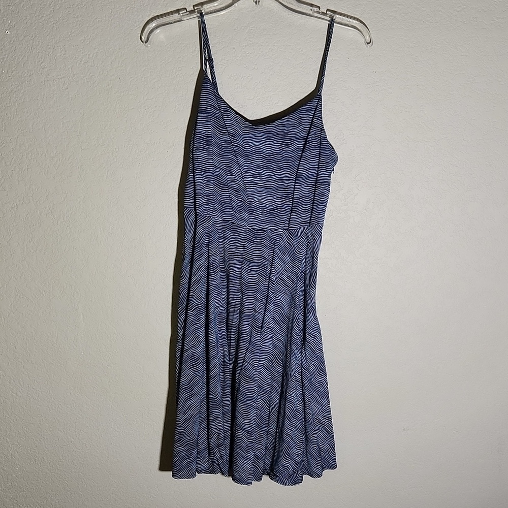 Old Navy Dress Size Medium Sundress Blue White Milkmaid Babydoll